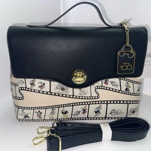 Her Universe Disney Black & Cream Filmstrip Crossbody Satchel NWT